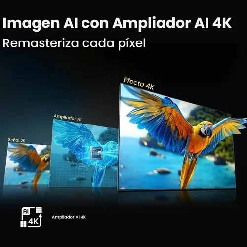 Vista 10 de Hisense 43" Serie E6 Cinema Hi-QLED 4K UHD Smart Fire TV (43E6QF, modelo 2025) - Sensor de luz AI, Dolby Vision · Atmos, control remoto por voz