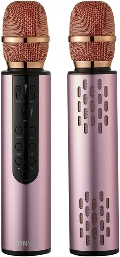Vista 9 de Micrófono de karaoke inalámbrico, micrófono portátil Bluetooth de mano con altavoz de 10 W, máquina de karaoke para cantar en casa, fiesta