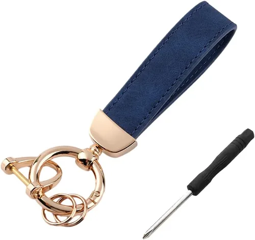 Vista 7 de Kewucn Llavero de Cuero Genuino para Automóvil, Portallaves Universal de Metal Resistente para Automóvil con Anillo en D Antipérdida para Hombres
