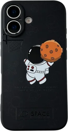 Vista 43 de Yonds Queen para iPhone 7 Plus / 8 Plus, linda funda con diseño de astronauta de dibujos animados, elegante parachoques de TPU suave, protectora