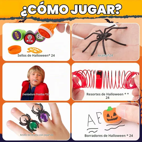 Vista 4 de Recuerdos de fiesta de Halloween para niños, paquete de 24 juguetes