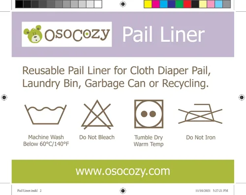 Vista 6 de OsoCozy Forro para pañales de tela, reutilizable, lavable, impermeable, con cordón. Excelente para cubos de pañales, basura, lavandería, reciclaje