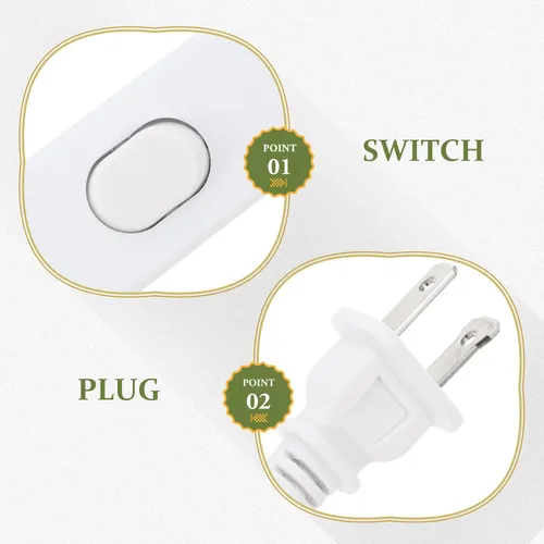 Vista 3 de 2 piezas E12 Cable de repuesto E12 Cristal Lámpara Cable de Reemplazo de Luces Enchufe Enchufe en la Bombilla de Luz del Himalaya Cable Eléctrico