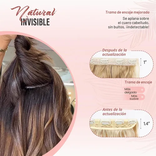 Vista 4 de Extensiones de cabello con clip, extensiones de cabello sintético ondulado de 14 pulgadas con clip (color: 22H10#) Clip on Hair Extensions for