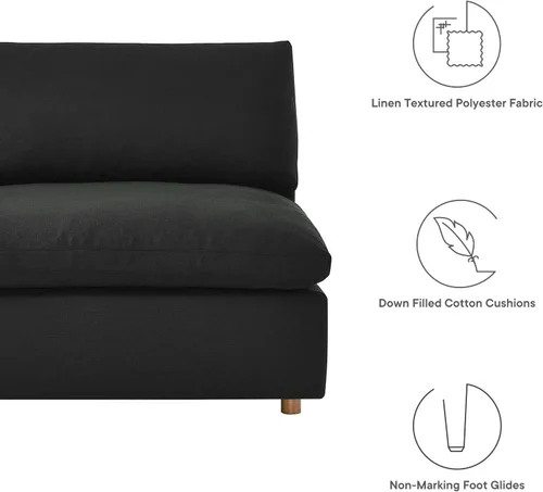 Vista 14 de Modway Commix Sofá seccional tapizado de 7 piezas con relleno de plumón