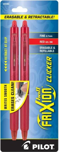 Vista 10 de PILOT FriXion 31483 - Bolígrafos de tinta de gel borrable retráctiles y recargables, punta fina, colores surtidos, paquete de 2