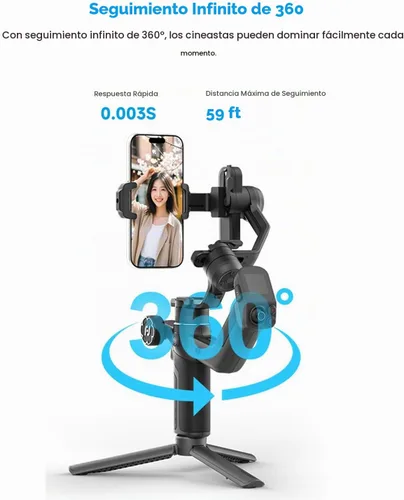 Vista 9 de FeiyuTech Scorp Mini 3 estabilizador de cardán para smartphone, cardán de teléfono de 3 ejes módulo de seguimiento de IA integrado, con ventilador