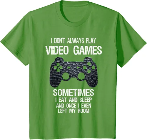 Vista 63 de Funny Gamer Video Games - Camiseta para niños y adolescentes, ajuste clásico, color negro, mezcla de algodón, Negro