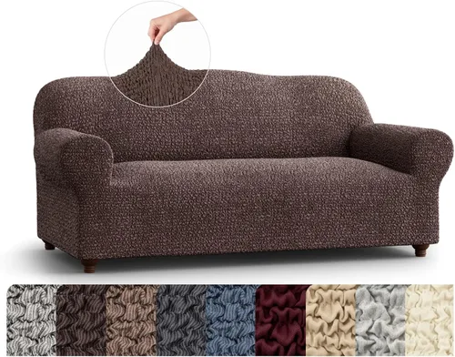 Vista 23 de PAULATO BY GA.I.CO. Funda elástica para sillón – Funda de sofá – Funda de sofá biplaza – Protector lavable de ajuste de forma de 1 pieza para Beige