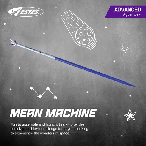 Vista 2 de Estes 1295 Mean Machine - Kit de construcción de cohetes, kit avanzado de modelo de cohete volador para mayores de 10 años