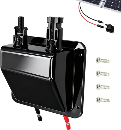 Vista 9 de Prensaestopas de entrada de cable solar, cable de extensión solar suave 10AWG de 0.33 pies y conector, resistente a los rayos UV, carcasa de doble
