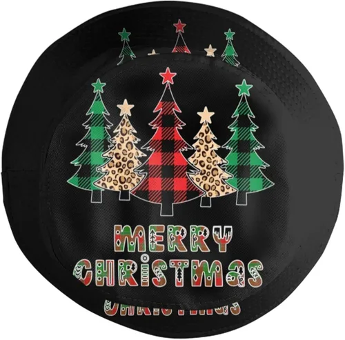 Vista 4 de Sombrero de pescador de Feliz Navidad, sombrero de sol, gorra de pescador para hombres y mujeres, Navidad, Año Nuevo, fiesta festiva
