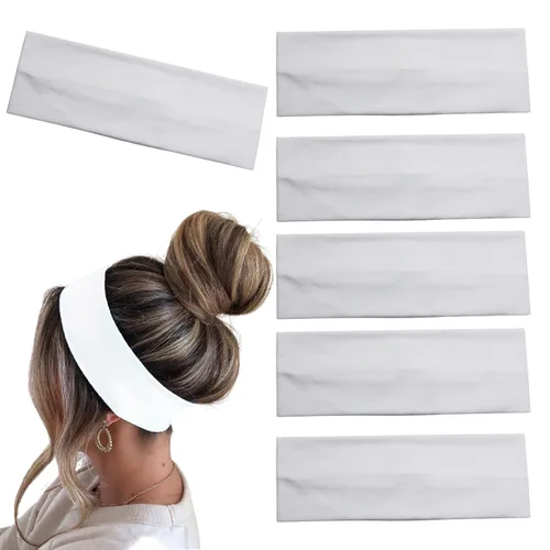 Vista 14 de 6 diademas negras para mujer, diadema de algodón antideslizante, elástica, soporte para la cabeza, accesorios para el cabello