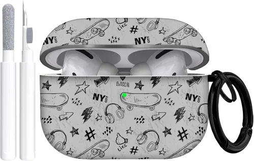 Vista 10 de Gedicht Funda para Airpods Pro con cordón, bonitos zapatos deportivos de dibujos animados, funda protectora de TPU suave resistente para Apple