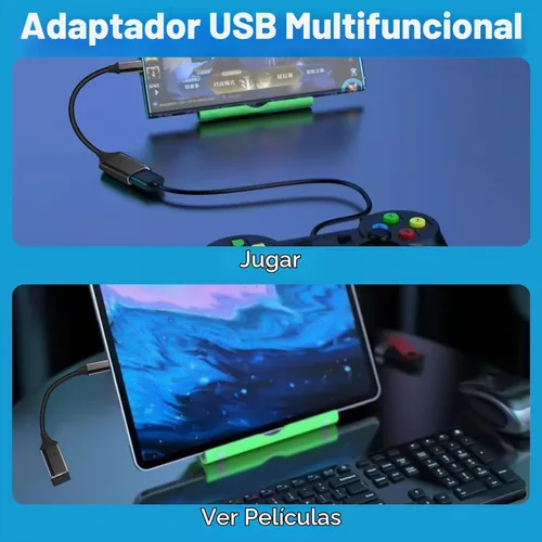 Vista 7 de OITYEUF Paquete de 2 adaptadores USB C a USB 3.0, tipo C macho a USB hembra, OTG, adaptador Thunderbolt a USB compatible con iPhone 16 15 Pro Max