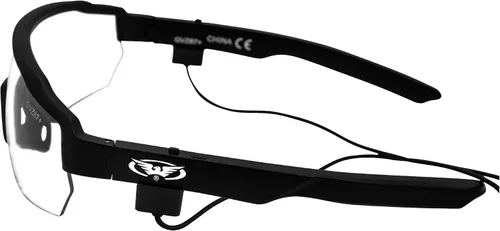 Vista 8 de Global Vision Jam 1 Black Cycling Glasses Wireless Bluetooth Safety Glasses ANSI Z87.1 Hands-Free Calls & Music W/Hard Case
