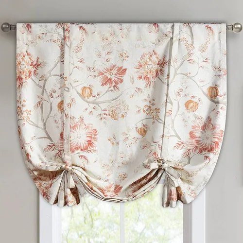 Vista 23 de VOGOL Cenefa de estilo rústico para filtrar la luz, con bolsillo para barra, cortina de cenefa de campo con estampado de pájaros para cocina, 52 x