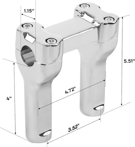 Vista 9 de TCT-MOTORPARTS Manillar de elevación cromado de 4" Compatible con manillar de 1" para Harley Dyna Low Rider Softail Deluxe 4" Riser Handlebar;Fit