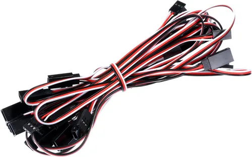 Vista 6 de Tecunite 20 cables de extensión servo de 3 pines, cable de extensión de servo RC hembra a macho, conectores de cable para tablero de control