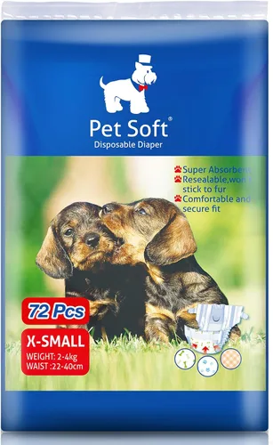 Vista 16 de Pet Soft, pañales desechables para mascotas, perros, cachorros, 12 unidades, 72 pañales, XXS- XL