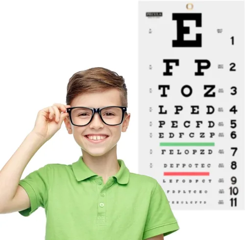 Vista 6 de PECULA Gráfico ocular para exámenes: gráfico de pared Snellen de 20 pies, 11 x 22 pulgadas.