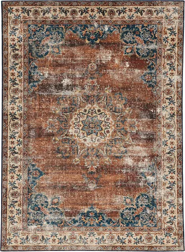Vista 26 de Linon The Anywhere - Alfombra lavable Wesley marfil/amarillo, 5 x 7 pies Wesley Marfil y Amarillo