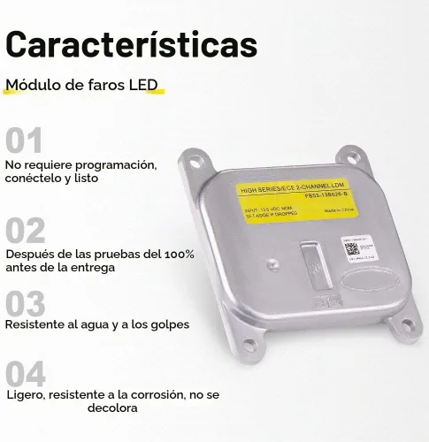Vista 4 de Módulo de faros delanteros FB53-13B626-B FB5Z-13C788-B compatible con Ford