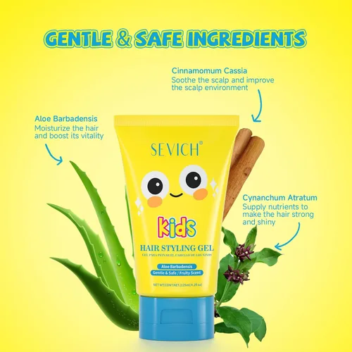 Vista 4 de gowwim Gel para el cabello Kids Fresh Styling Fijación media fuerte No graso Fragancia afrutada 4.4 onzas