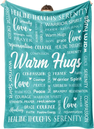 Vista 8 de Afterprints Warm Hugs Healing Blanket - Regalos contra el cáncer para mujeres y hombres, regalo de pronta recuperación para amigos y familia, manta