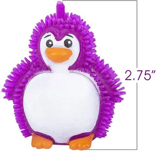 Vista 3 de ArtCreativity Pingüinos inflados, juego de 12, juguetes antiestrés para niños con picos de goma suave, juguetes para aliviar el estrés en varios