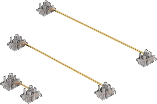 Vista 6 de DUROCK Estabilizador de Montaje en Placa Smokey con Cables Chapados en Oro Compatible con Estabilizadores de Placa Cherry MX