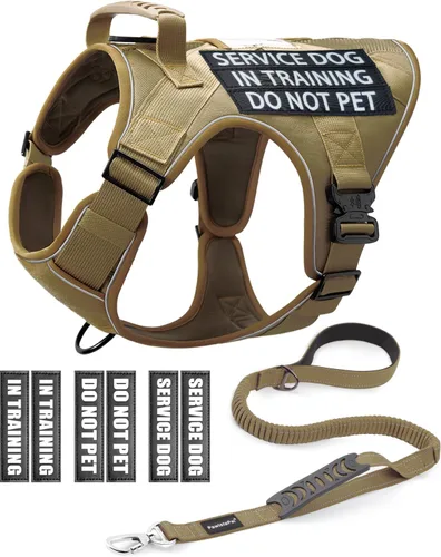 Vista 13 de Chaleco de perro de servicio para perros medianos, arnés de perro de servicio en entrenamiento con parches, chaleco ajustable para perros