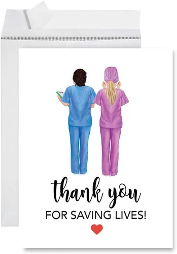 Vista 37 de Andaz Press Social Distancing Thank You - Tarjeta jumbo de 8.5 x 11 pulgadas, AF esencial, tarjeta de felicitación de agradecimiento en blanco