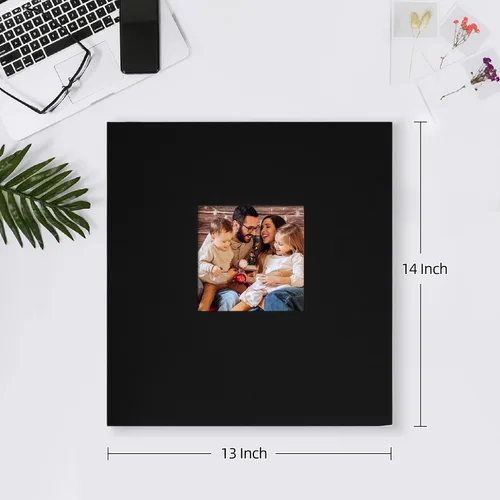 Vista 2 de Mublalbum Álbum de Fotos 4x6 1000 Fotos Cubierta de Lino Libro de Imágenes Grande Sostiene Fotos Horizontales y Verticales para Boda Familia Negro