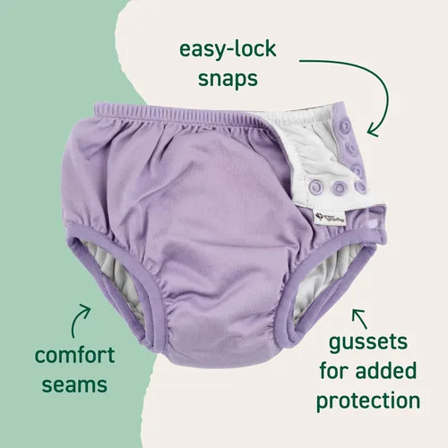Vista 3 de green sprouts Pañal de natación Eco Snap Baby Toddler - Lavanda - 6 meses