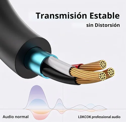 Vista 6 de Cable de audio auxiliar macho a macho de 3.5 mm, 3 pies, cable AUX para auriculares Beats, iPods, iPhones, iPads, equipos estéreo