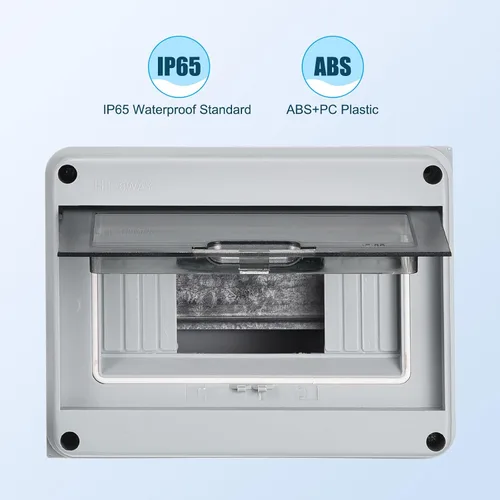 Vista 3 de MECCANIXITY Caja de disyuntor de 8 vías IP65 Caja de protección de distribución impermeable para disyuntor de pared interior con conectores