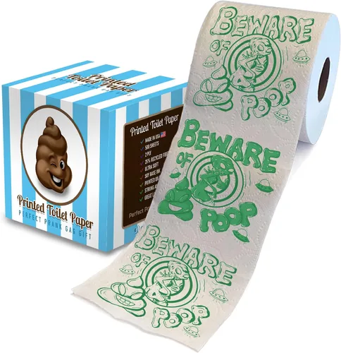 Vista 10 de Printed TP Beware of Bear Poop - Papel higiénico impreso para broma, sorpresa, decoración de baño, regalo novedoso para hombres, mujeres, amigos