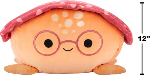 Vista 4 de Squishmallows Original 12 pulgadas Caine la tortuga de cuero naranja con gafas – Peluche oficial Jazwares (tamaño mediano)