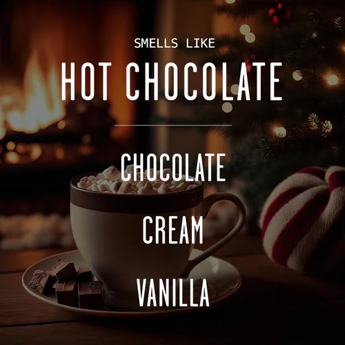 Vista 2 de Vela de chocolate caliente – con vela de cacao caliente y crema con infusión de aceites esenciales perfumados, tarro reutilizable de 9 onzas, larga