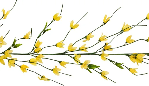 Vista 5 de Guirnalda floral de primavera artificial amarilla de 5 x 2 pulgadas, sin iluminación