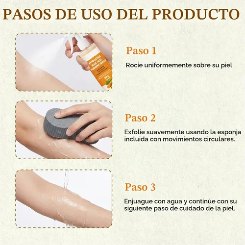 Vista 7 de Spray de cúrcuma de ácido kójico con esponja