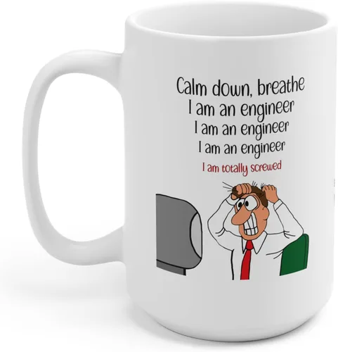 Vista 4 de Taza de café divertida de ingeniero, regalo para compañero de trabajo de oficina, ingeniero frustrado, sabor mejor (15 onzas)
