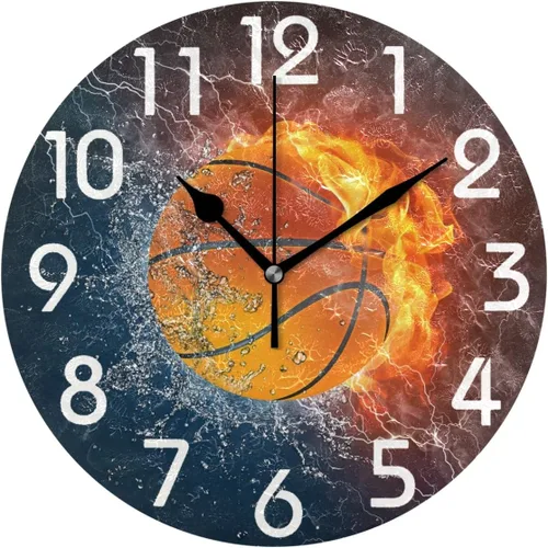 Vista 7 de Naanle Reloj de pared redondo con estampado de perlas grandes, diseño de concha de playa de verano 3D, elegante, decorativo, de 9.5 pulgadas