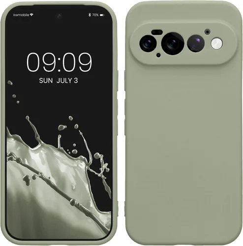 Vista 293 de kwmobile Funda compatible con Google Pixel 9 - Funda protectora delgada de TPU para teléfono - Acabado mate suave - Piedra antigua