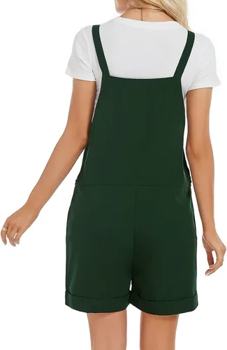 Vista 5 de Mokayee Overol casual de verano para mujer, holgado, lindo, sin mangas, con bolsillos