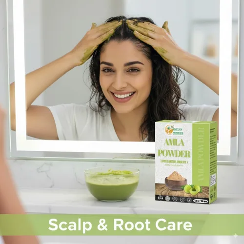 Vista 3 de Herbs Botanica Natural Amla Powder (grosella espinosa india, amalaki), polvo de fruta natural pura con vitamina C para el crecimiento del cabello