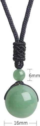 Vista 43 de iSTONE Collar unisex con dije de cuentas redondas auténticas, cadena de cuerda negra de 24 pulgadas para hombres y mujeres