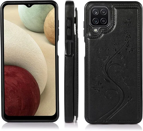 Vista 3 de Funda de teléfono para Samsung Galaxy A42 5G con protector de pantalla de vidrio templado, tarjetero con soporte para tarjetero, soporte para celda
