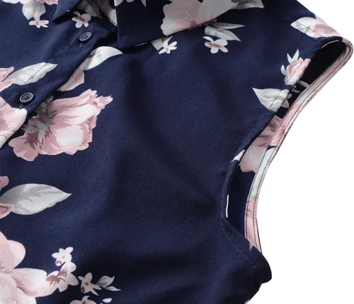Vista 4 de Blusa casual de gasa sin mangas con estampado floral para mujer